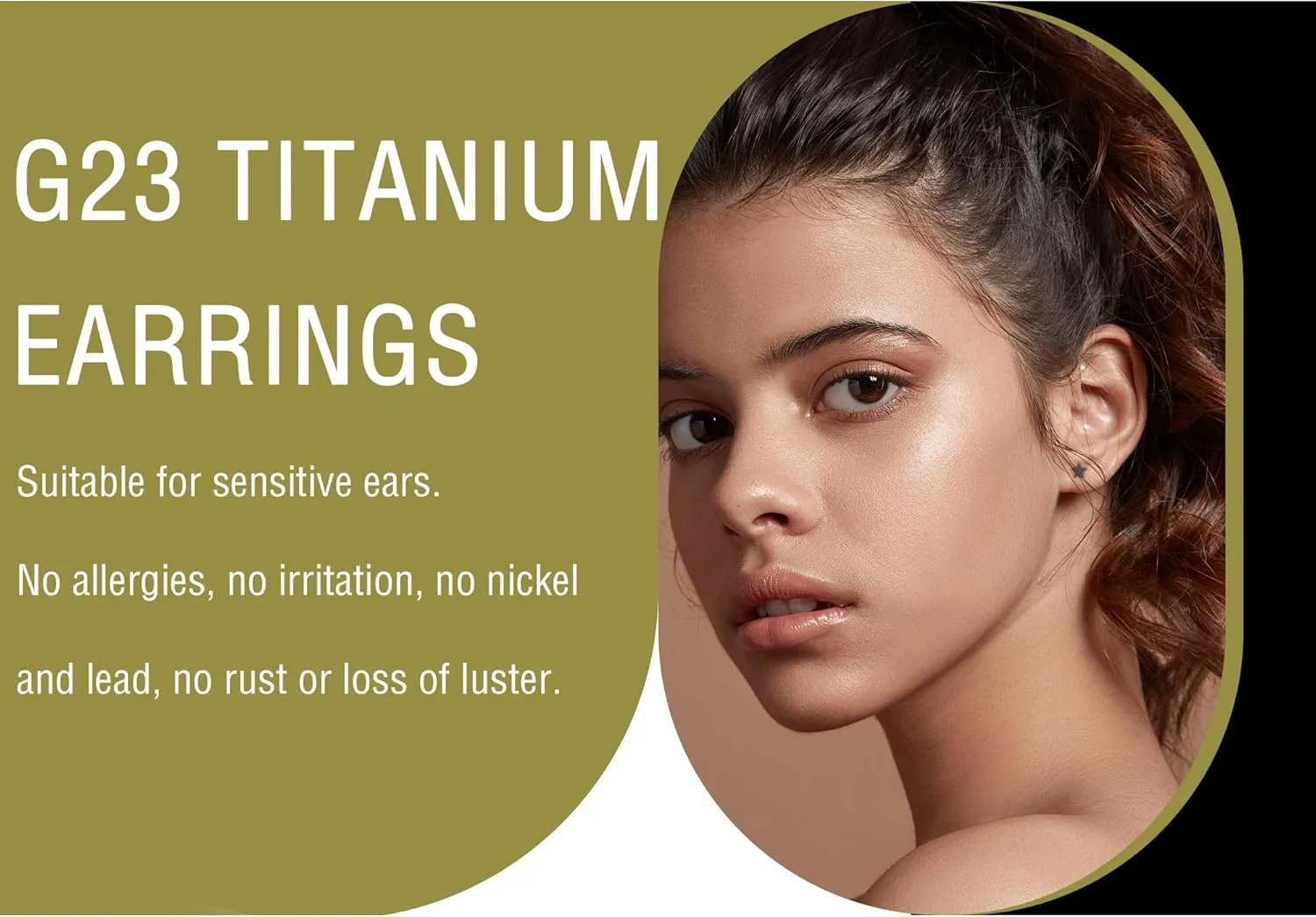 ZDE Women Flat Back Heart Earrings Non-Nickel Heart Earrings Titanium Hypoallergenic Cartilage Earrings Stud for Sensitive Ears Simple Classic 5mm Flat Stud Earring