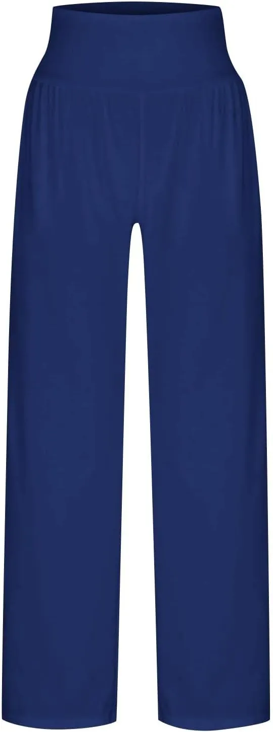 ZWRXW Wide Leg Yoga Pants for Women High Waisted Comfy Casual Loose Sweatpants Athletic Lounge Pants Trousers with Pockets